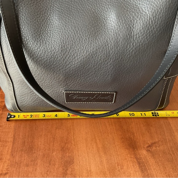 Dooney & Bourke Pebble Leather Dark Gray Tote w/ accessories - Picture 15 of 16